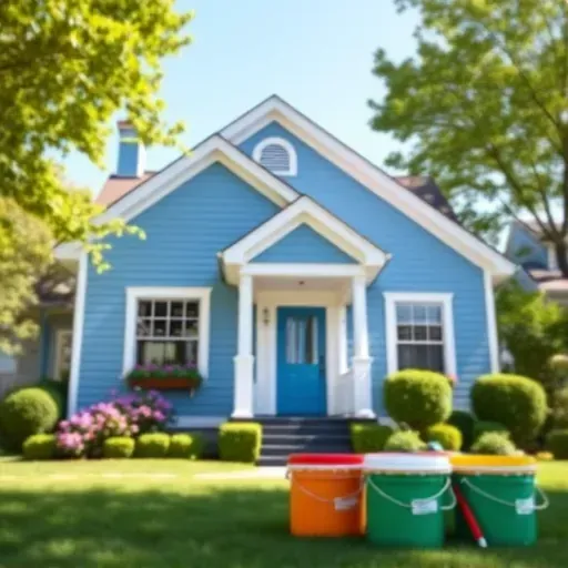 Completed exterior painting project on a charming residential home in Hanover VA with vibrant colors and lush landscaping.