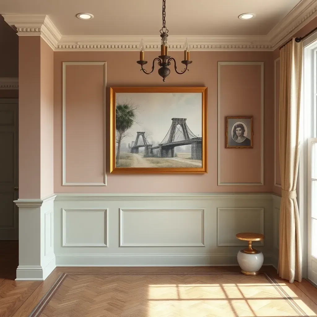 Interior of a bright, freshly painted Chester, VA room with smooth walls, modern decor, and professional painting tools.