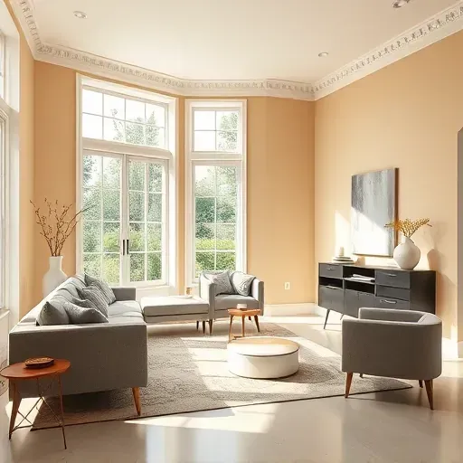 Interior Richmond VA room with warm neutral walls, modern furniture, natural light, and stylish decor highlighting quality craftsmanship