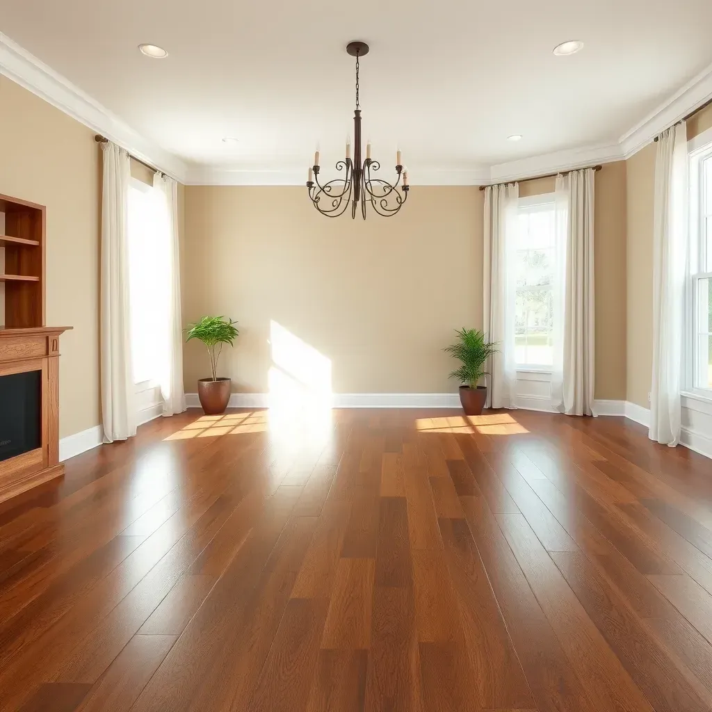Detailed wood staining in Richmond, VA, showcasing rich, natural finishes on furniture and hardwood surfaces.