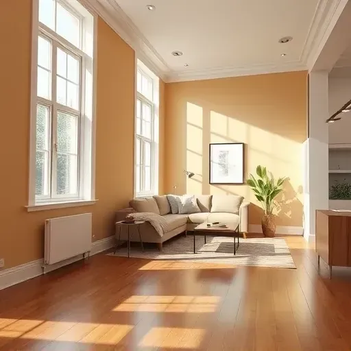 Freshly painted interior in Wyndham, VA featuring smooth walls, hardwood floors, modern decor, and natural sunlight.