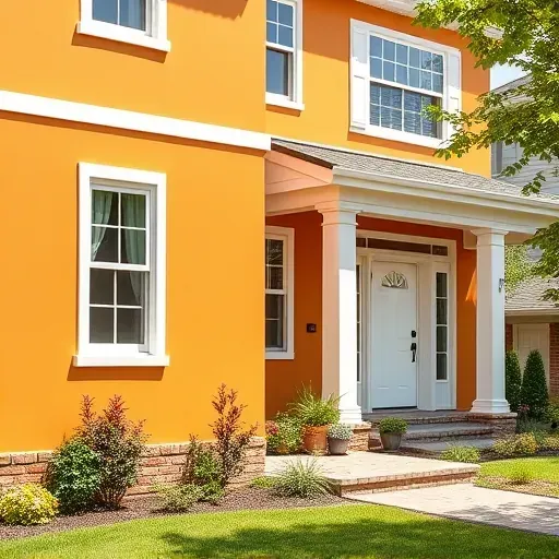 Finished residential house exterior in Glen Allen, VA with vibrant warm tones, lush landscaping, and detailed craftsmanship.