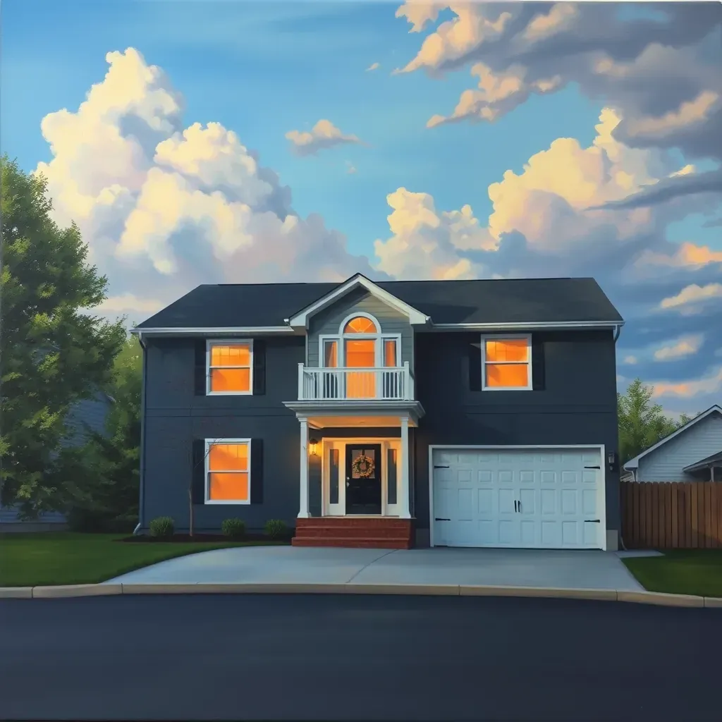 A detailed painting of Elmont, VA, showcasing lush landscapes, charming streets, and vibrant community scenes.