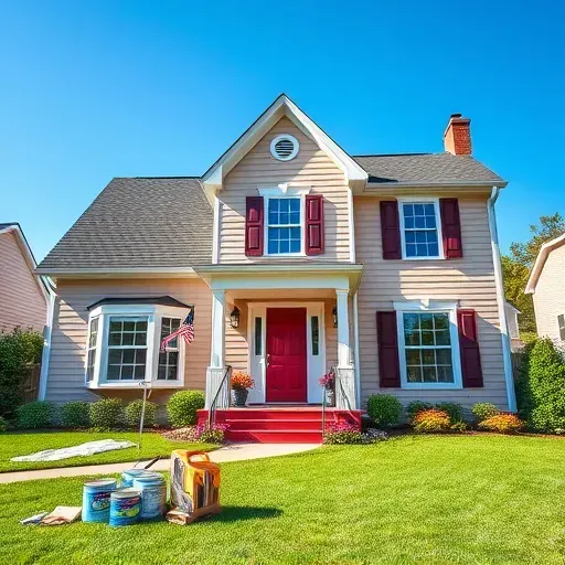 Freshly painted house in Glenburnie VA featuring vibrant colors, crisp lines, and a well-kept yard with flowers.
