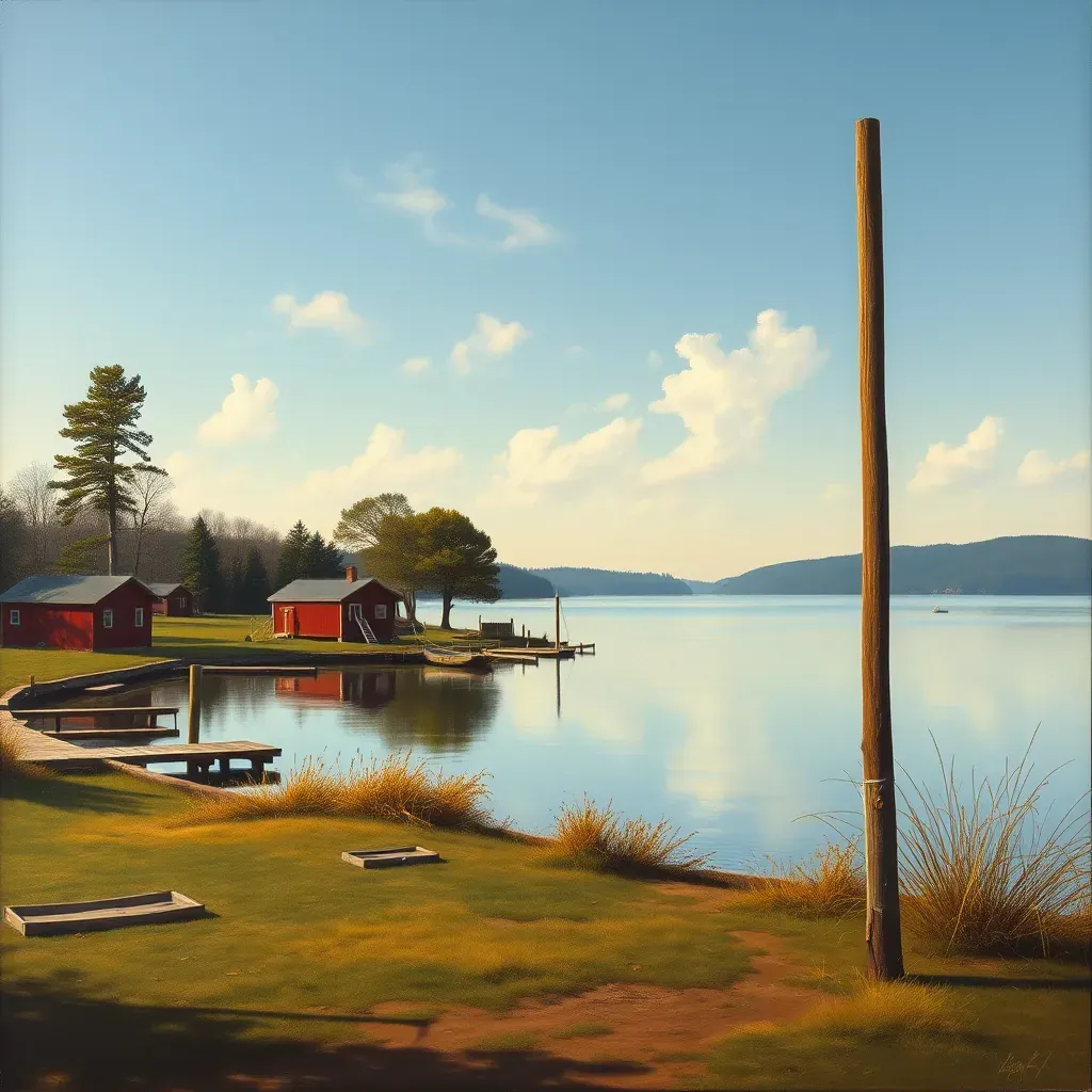 A detailed scene of a beautiful painting capturing East Highland Park, VA, showcasing its vibrant neighborhood and scenic views.