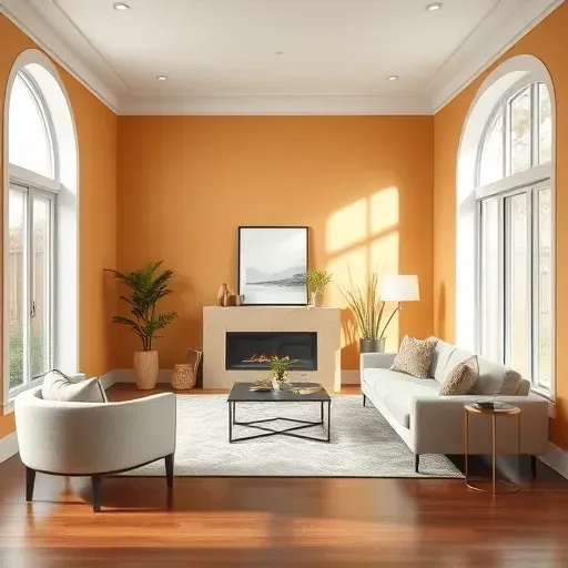 Modern living room in Richmond VA with fresh interior paint, elegant furnishings, and natural light enhancing the space.