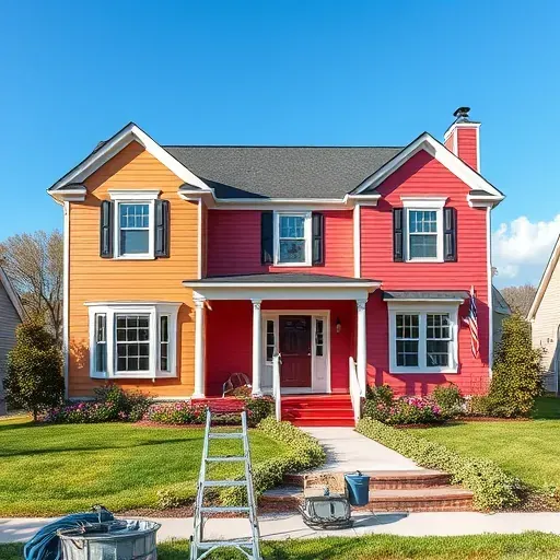 Completed painting project in Richmond VA showcasing vibrant colors and precise brushwork on a freshly painted facade