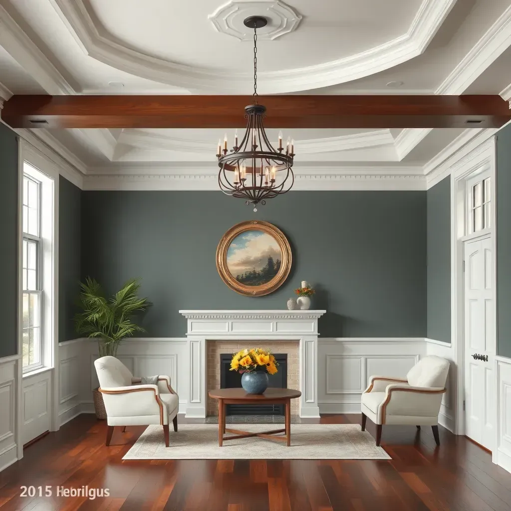 Interior living room in Innsbrook, VA with freshly painted neutral walls, white trim, hardwood floors, and natural light.