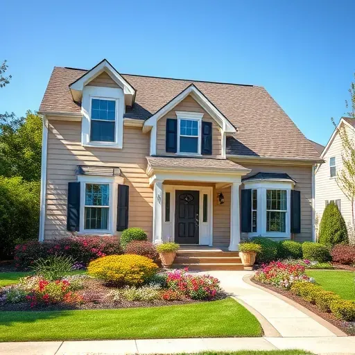 Freshly painted charming suburban home in Dumbarton VA with lush landscaping and clear blue sky highlighting craftsmanship.