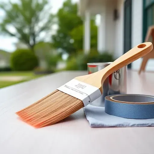 Freshly painted Richmond VA house exterior with detailed tools, lush surroundings, and expert craftsmanship.