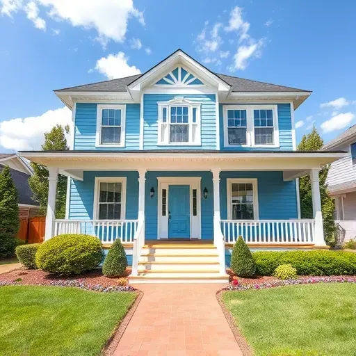 Completed painting project in Richmond, VA showcasing vibrant colors on a freshly painted home exterior.