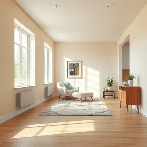 Freshly painted interior room in Hanover, VA with neutral walls, natural light, modern decor, and clean, polished finish.