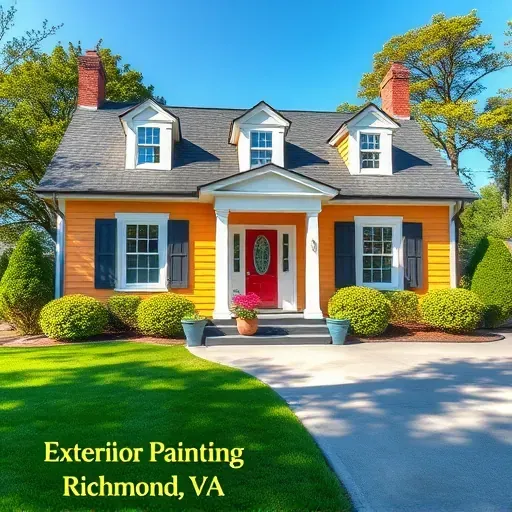 Beautifully painted residential home in Richmond VA with vibrant colors, manicured yard, and lush landscaping