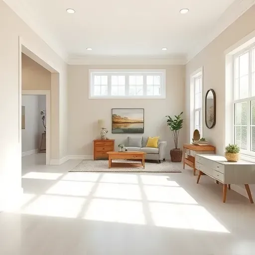 Freshly painted neutral-toned interior room in New Kent VA with flawless walls, natural light, modern decor, and high-quality craftsmanship