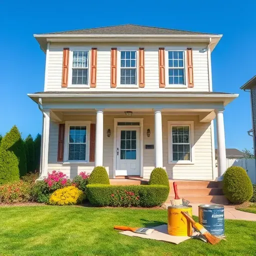 Completed residential painting project in Chester VA featuring a charming two-story home and vibrant landscaping.