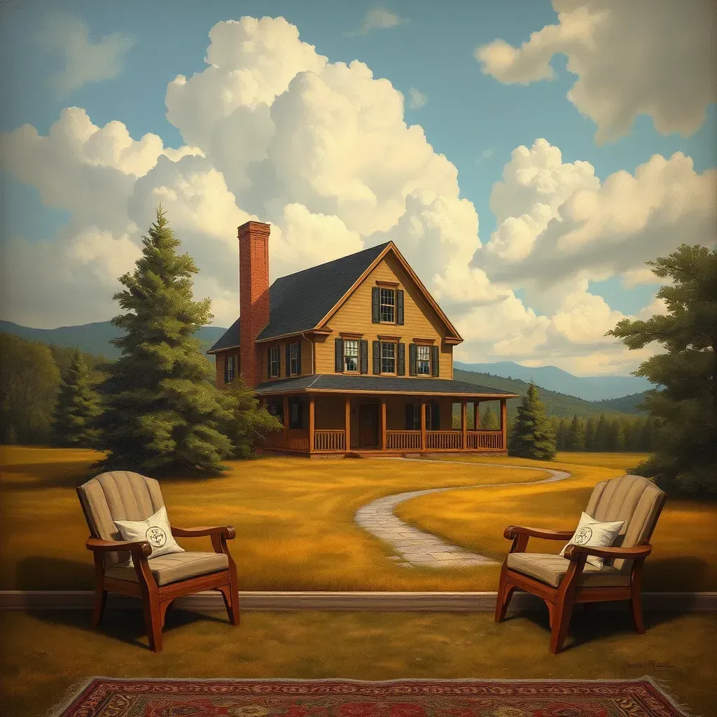 A serene, detailed landscape of Bon Air, VA showcasing lush trees, a winding path, and vibrant greenery.