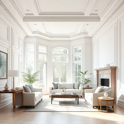 Pristine interior with glossy freshly painted trim, detailed woodwork, crown molding, modern decor, and natural light in Richmond VA