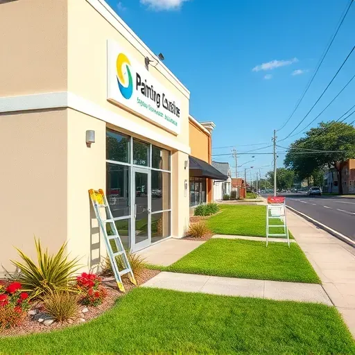 Bright, well-maintained painting contractor’s office in New Kent, VA with vibrant exterior, lush landscaping, and modern signage.