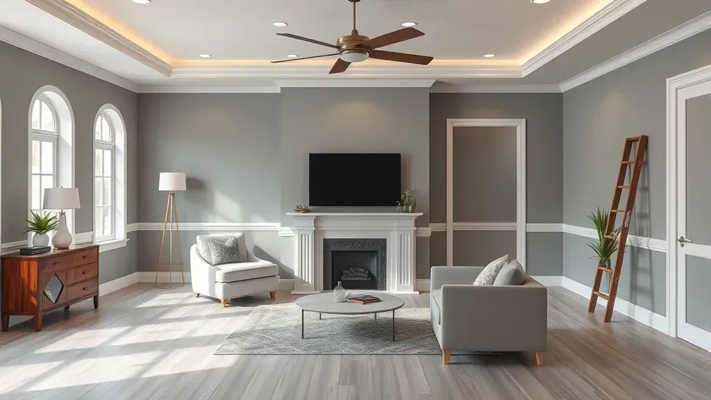 Virtual consultation setup for a painting contractor in Richmond VA featuring tools and materials in a clean space.