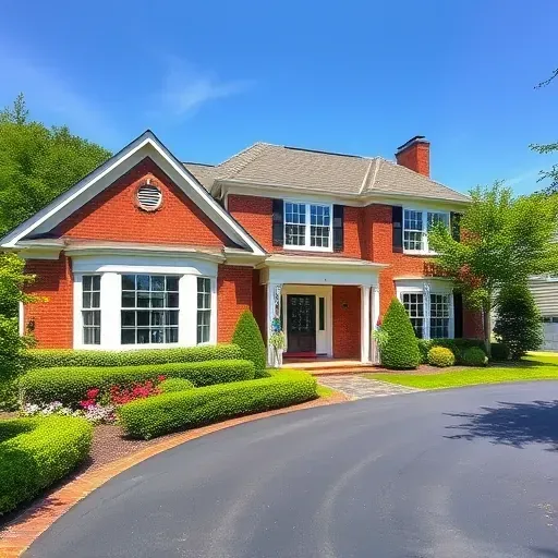 Beautifully painted house exterior in Meadowbrook, VA featuring lush landscaping, perfect finish, and serene blue sky.