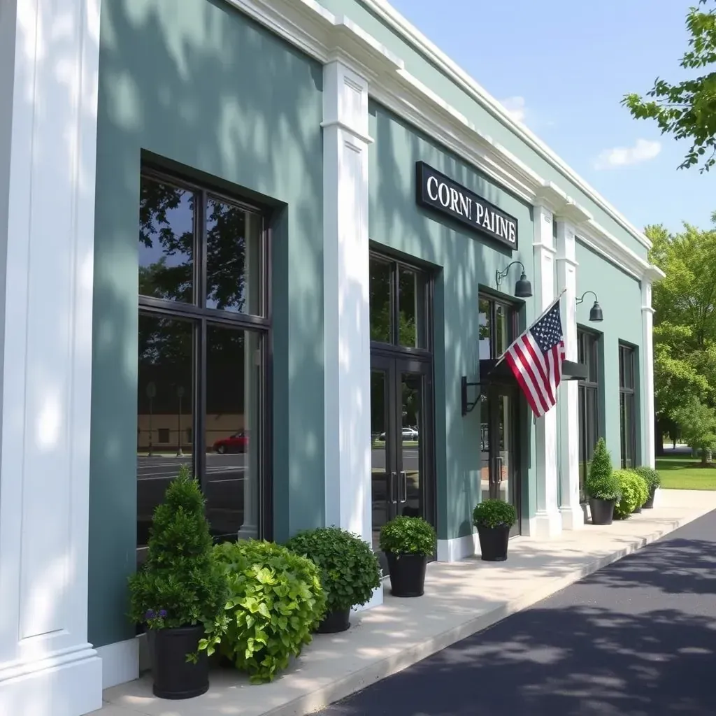 Richmond, VA commercial building with vibrant blue and white exterior, reflecting a polished, professional finish.