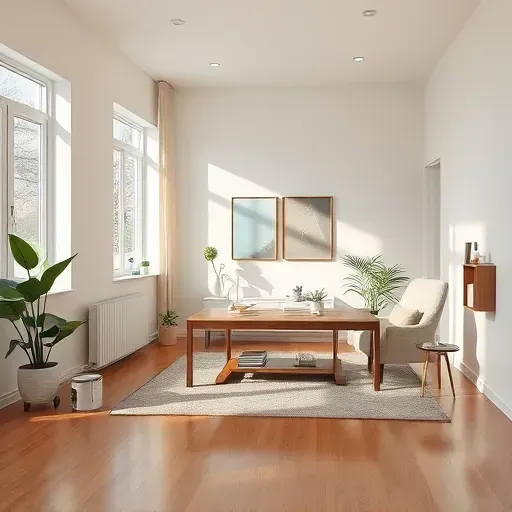 Freshly painted neutral interior room with natural light, modern furnishings, hardwood floors, and clean craftsmanship in Chesterfield VA
