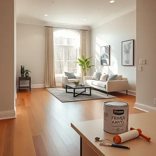 Freshly painted Moseley interior with warm neutral walls, hardwood floors, modern decor, and natural sunlight.