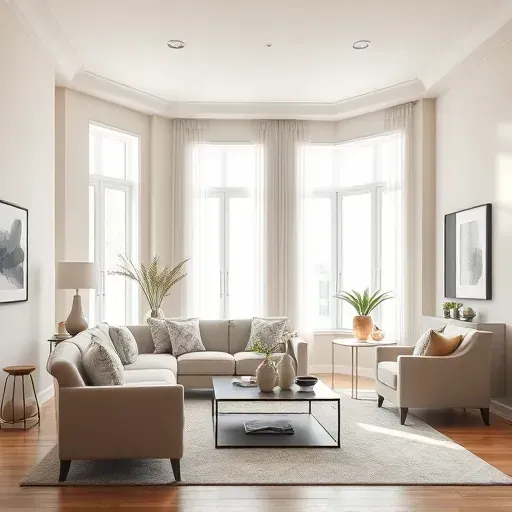 Beautiful painted living room in Short Pump, VA with neutral walls, stylish furniture, and natural light highlighting craftsmanship.