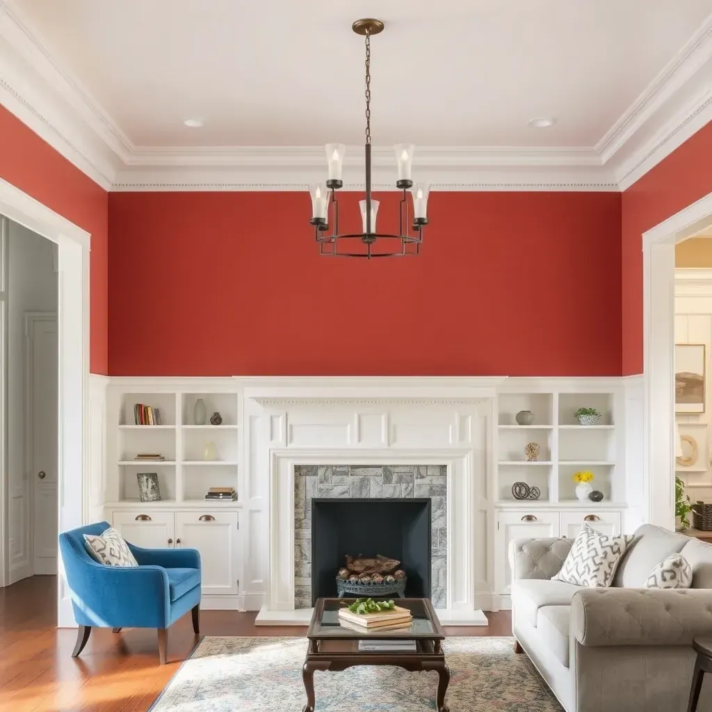 Bright, sunlit living room in Atlee, VA with freshly painted neutral walls, white crown molding, and clean, modern decor.