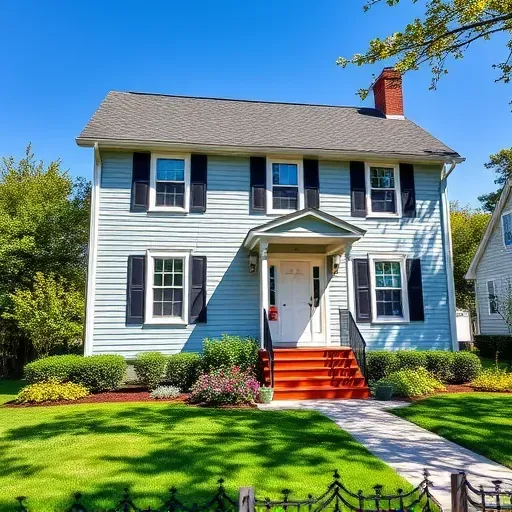 Freshly painted residential home in Petersburg VA with vibrant landscaping and cheerful blue sky. Showcases expert craftsmanship.