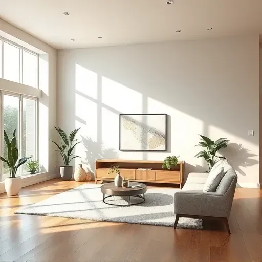 Vibrant, freshly painted neutral-colored wall in a modern Ashland, VA living room with sleek decor and natural light.