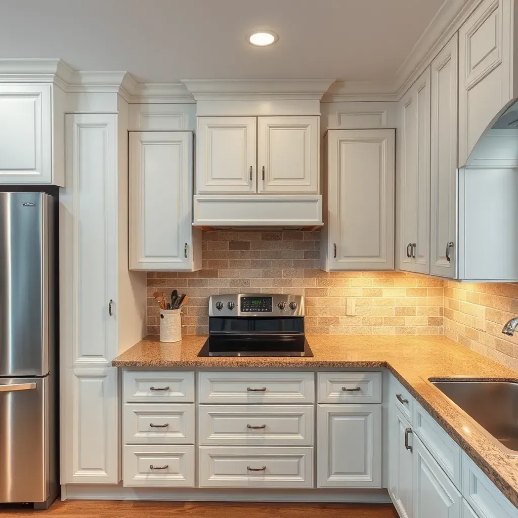 Richmond VA kitchen with restored oak cabinets, modern tools, natural light, and stylish home interior details.