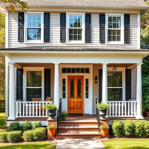 Beautifully refreshed Henrico VA home exterior with vibrant colors, sleek siding, and a serene garden setting.