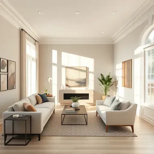 Modern Dumbarton, VA living room with freshly painted neutral walls, elegant furniture, and warm natural light.