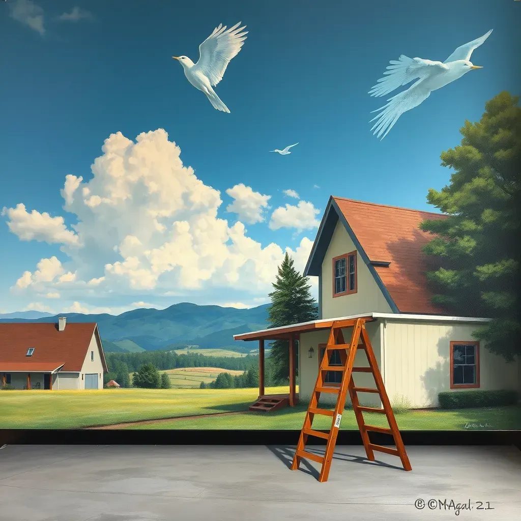 Painting in Laurel, VA, showcasing vibrant colors and intricate details of a landscape scene.