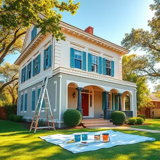 Renovated historic home in Petersburg VA features intricate details, fresh paint, and organized supplies in a serene setting.