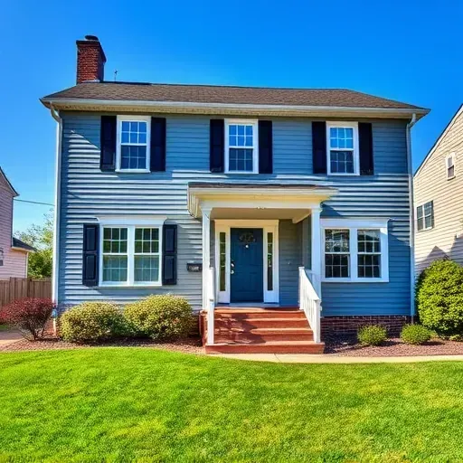 Completed painting project showcasing vibrant colors on a house exterior in Richmond VA, no people present.