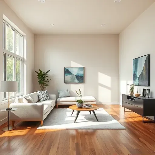 Modern Innsbrook, VA living room with flawless neutral wall paint, natural light, sleek furniture, and elegant decor.