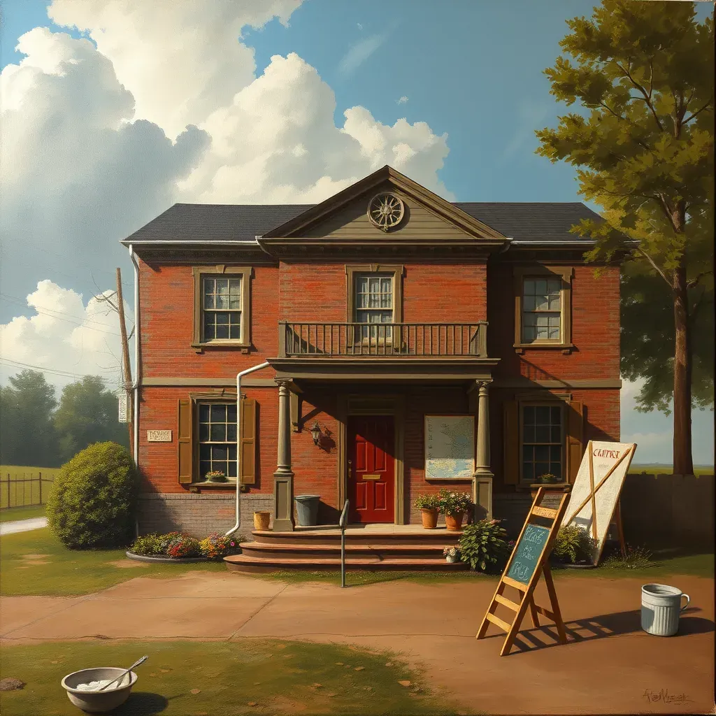 Vibrant scene of Henrico, VA with historic buildings, lush greenery, and a bustling community atmosphere.