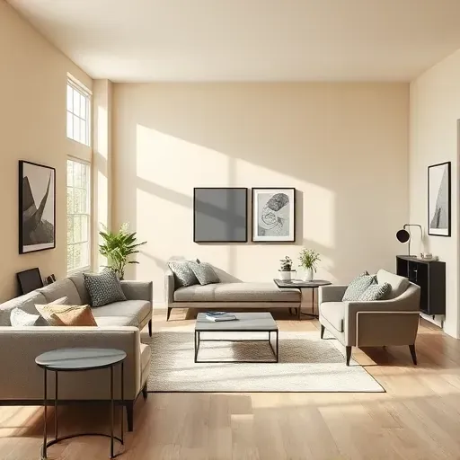 Freshly painted warm neutral interior wall in a modern Glenburnie living room with natural light and elegant decor