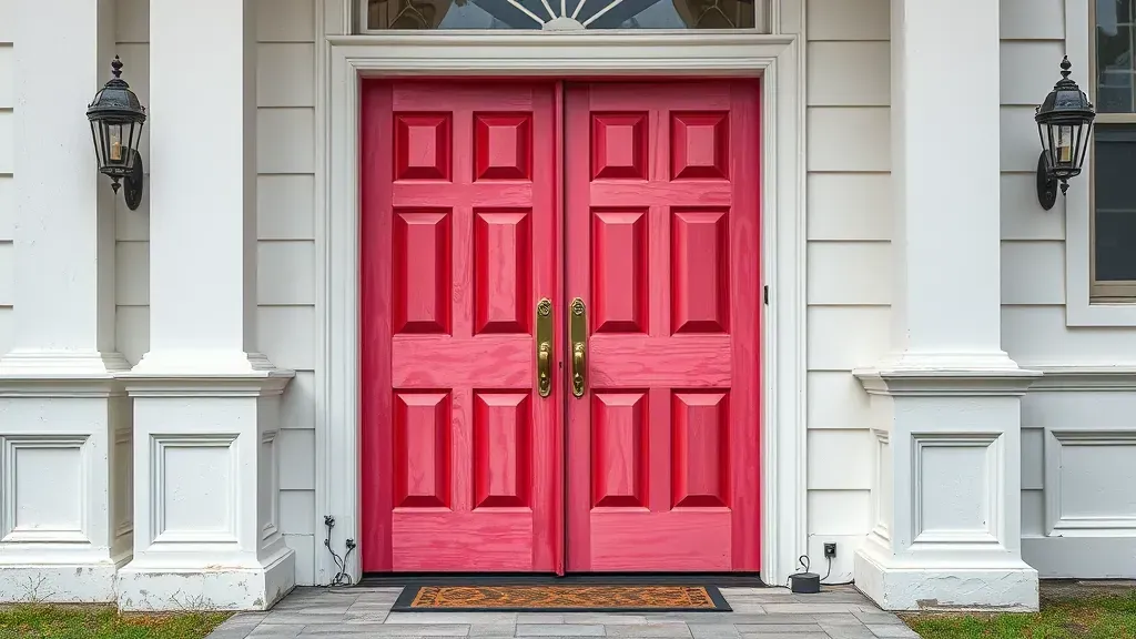 Door painting projects showcased in vibrant colors in Richmond VA neighborhood.