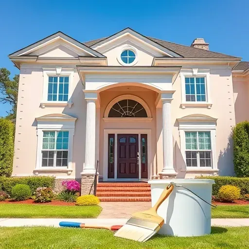 Completed painting project in Innsbrook VA featuring a beautifully painted home exterior with vibrant landscaping and polished ambiance.