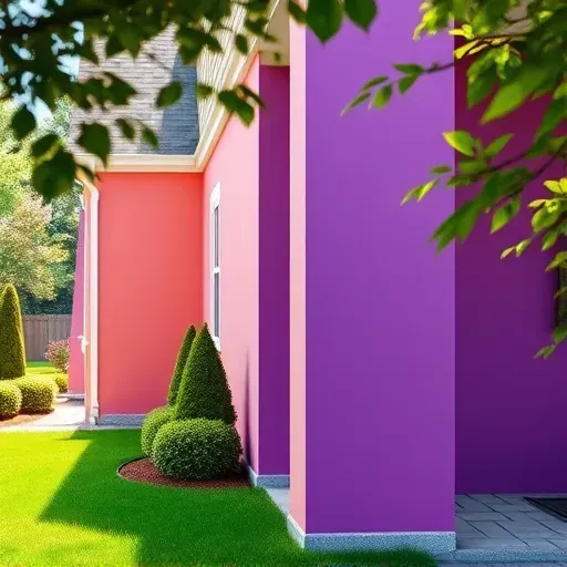 Freshly painted home in Quinton, VA with vibrant smooth walls, lush yard, and professional craftsmanship under natural light.