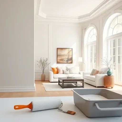 Freshly painted pastel interior walls in a modern Colonial Heights living room with stylish decor and natural light.