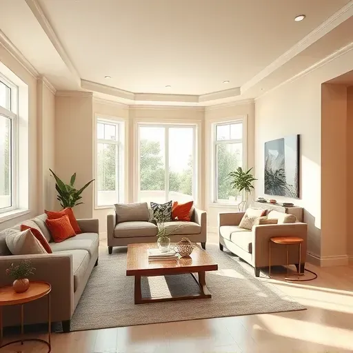 Freshly painted Chesterfield, VA living room with smooth neutral walls, modern decor, natural light, and elegant details.