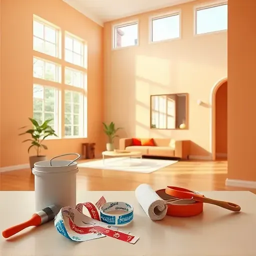 Freshly painted interior in Providence Forge, VA, with smooth walls, natural light, modern decor, and painting tools displayed.