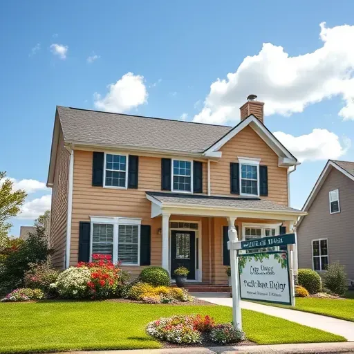 Freshly painted suburban home in Tuckahoe VA with warm beige and white trim, surrounded by a vibrant garden.