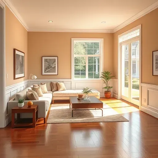 Freshly painted Bon Air interior with smooth walls, modern furnishings, and polished hardwood floors reflecting natural light.