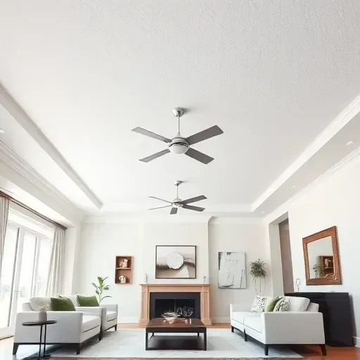Finished popcorn ceiling removal in a modern Richmond living room with smooth white ceiling and elegant decor