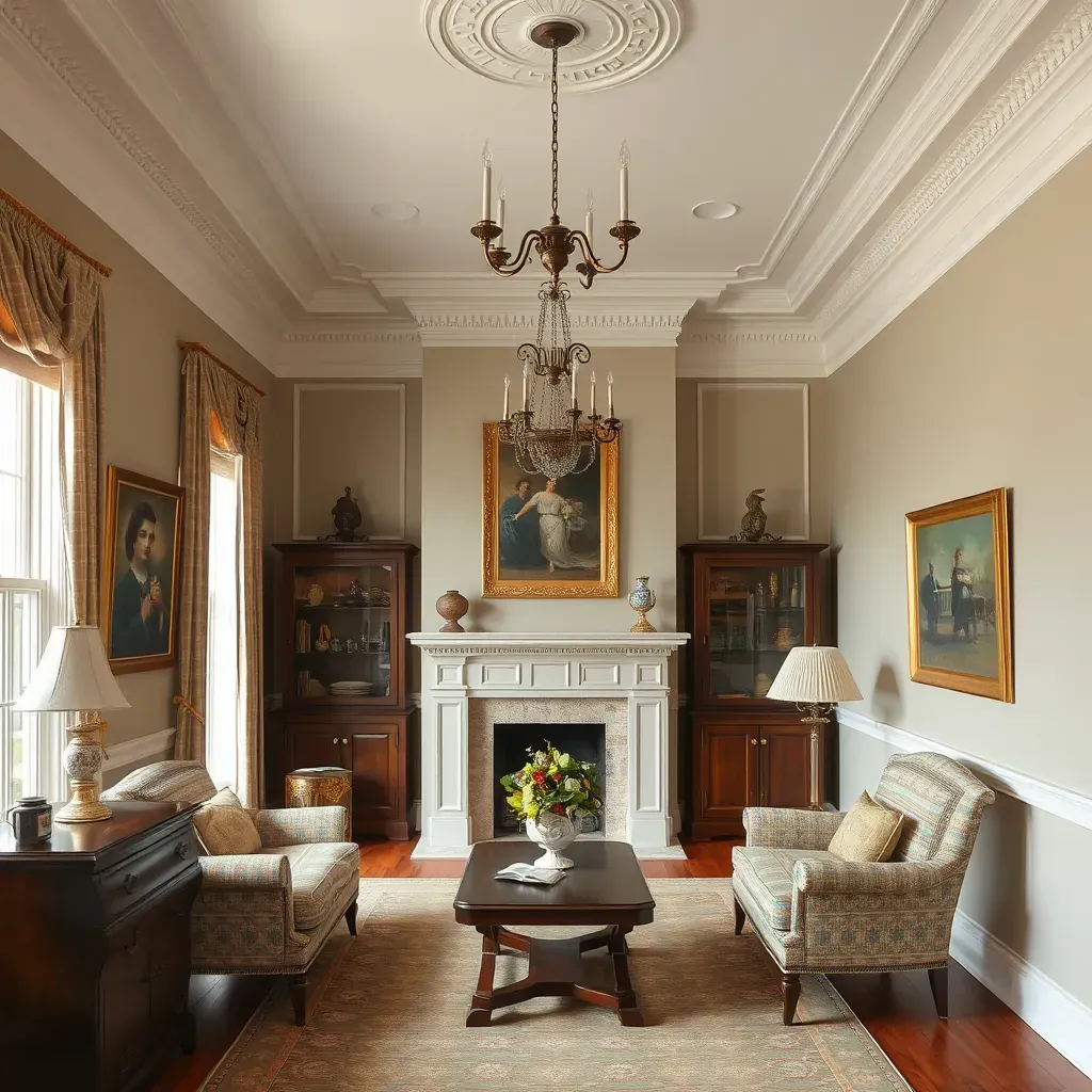Beautiful Colonial Heights living room with freshly painted taupe walls, white trim, hardwood floors, and natural light.